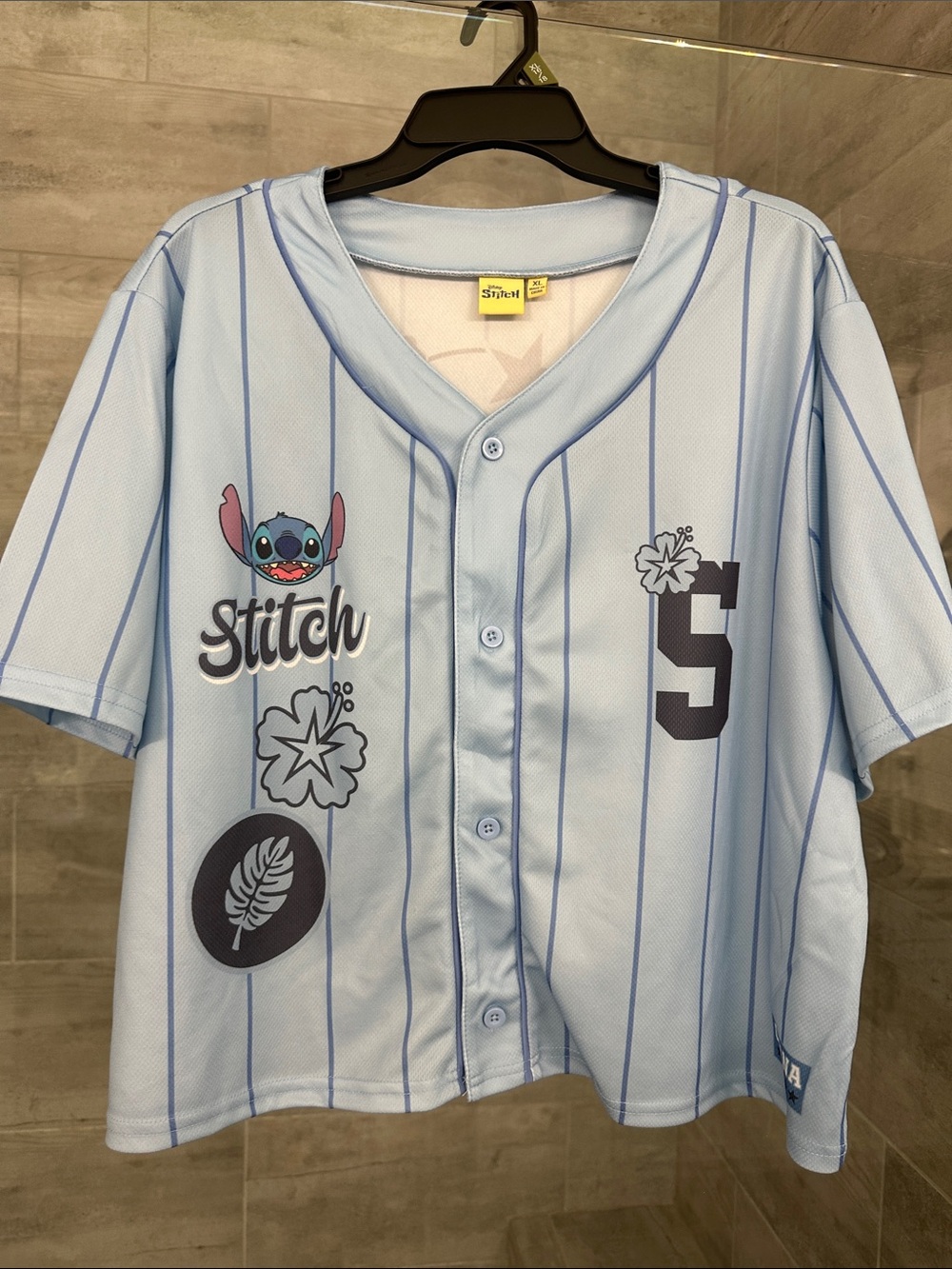 NEW Stitch Light Blue Baseball Jersey Top